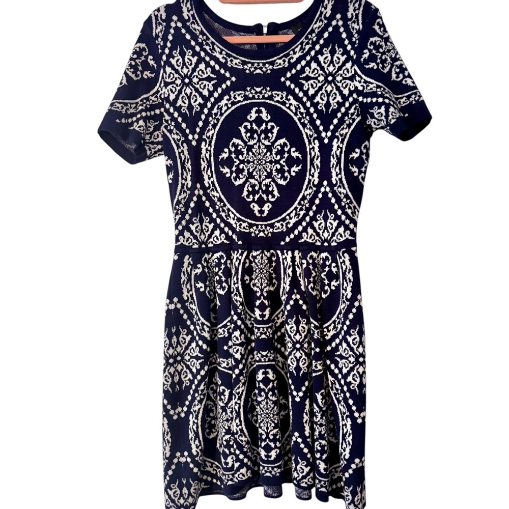 Romeo & Juliet Couture Navy and White Mini Dress